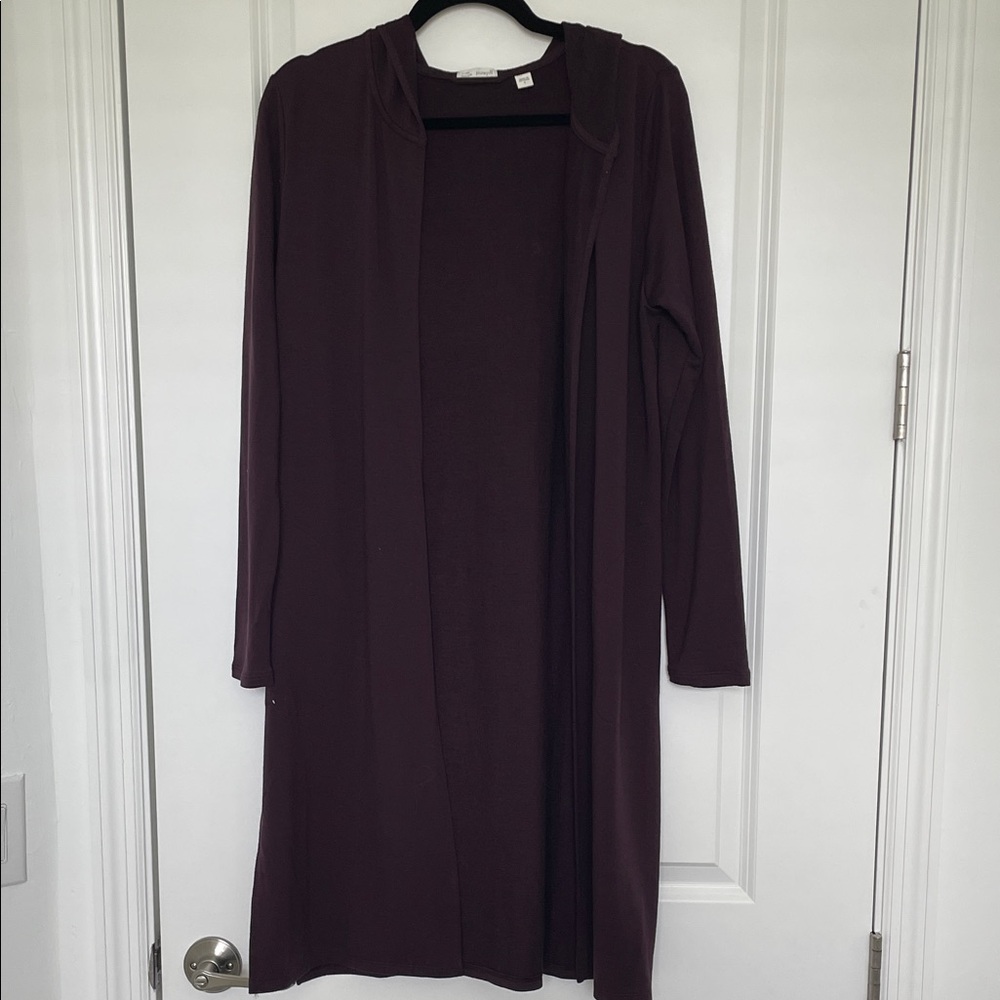 J. Jill Women's Deep Purple Cardigan with hood